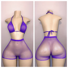 Load image into Gallery viewer, DIAMOND MESH TWO PIECE SHORTS SET SIZE  S-M