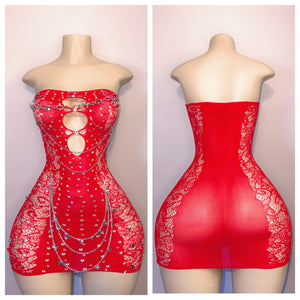 VALENTINES DAY DIAMOND EMBELLISHED OMBRE ONE PIECE OR DRESS