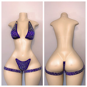 FOUR PIECE GARTER SET WITH STONES