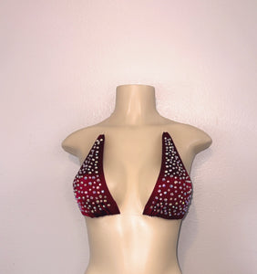 CLASSIC TRIANGLE STANDARD BRA TOP WITH STONES