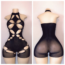 Load image into Gallery viewer, LACE FISHNET CUTOUT. SKIRT ROMPER AND DRESS WITHOUT STONES