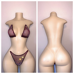 SHEER CLASSIC TWO PIECE SET WITH RHINESTONES