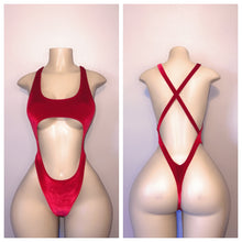 Load image into Gallery viewer, VELVET CUTOUT ONE PIECE NO RHINESTONES