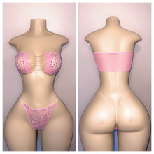 Load image into Gallery viewer, SHEER BANDEAU SET WITH RHINESTONES