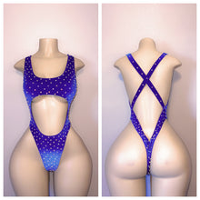 Load image into Gallery viewer, VELVET CUTOUT ONE PIECE WITH RHINESTONES