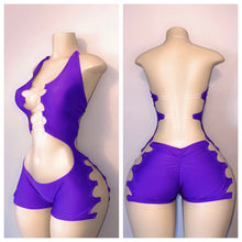 Load image into Gallery viewer, SOLID CHAP CUTOUT ONE PIECE ROMPER LOWER STOMACH CUT NO STONES