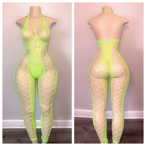 FISHNET ROMPER WITH MATCHING THONG FITS XS-L