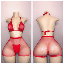 Load image into Gallery viewer, DIAMOND MESH TWO PIECE SHORTS SET SIZE  S-M