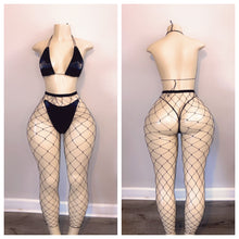 Load image into Gallery viewer, REFLECTIVE MATT LEATHER WITH FISHNET TIGHTS