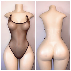 SHEER NAKED BACK WITH CLEAR STRINGS NO RHINESTONES