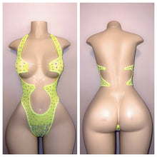 Load image into Gallery viewer, DIAMOND SHEER CUTOUT NAKED BACK ONE PIECE