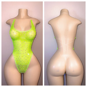 SHEER NAKED BACK WITH CLEAR STRINGS WITH RHINESTONES FITS XS-L