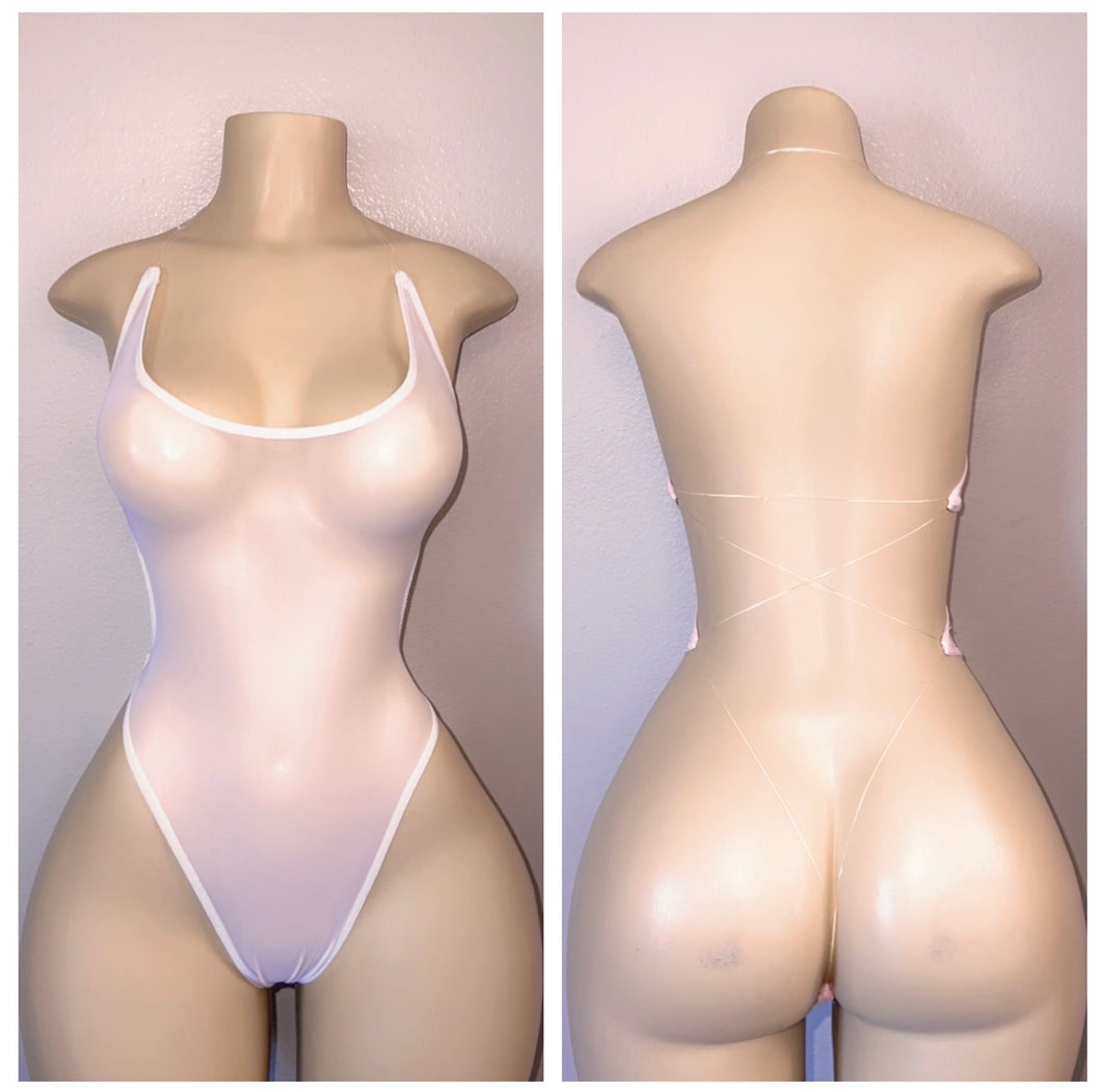 SHEER NAKED BACK WITH CLEAR STRINGS
