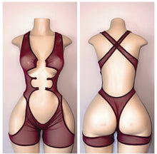 Load image into Gallery viewer, SHEER CHAP CUTOUT ROMPER