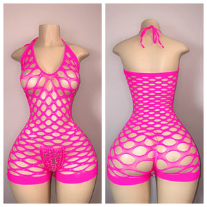 DIAMOND ROMPER WITH MATCHING THONG