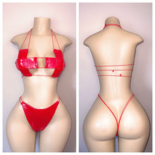 Load image into Gallery viewer, LEATHER CROSS TOP BIKINI SET