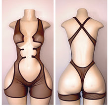 Load image into Gallery viewer, SHEER CHAP CUTOUT ROMPER