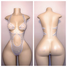 Load image into Gallery viewer, DIAMOND SHEER CUTOUT NAKED BACK ONE PIECE