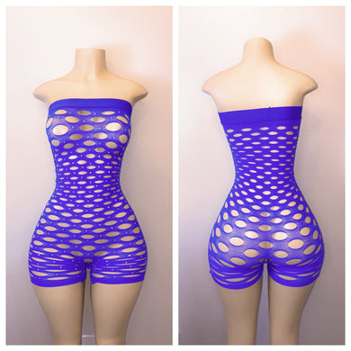 DIAMOND NET ROMPER FITS S-L