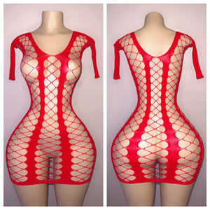 FISHNET DRESS WITH SLEEVES