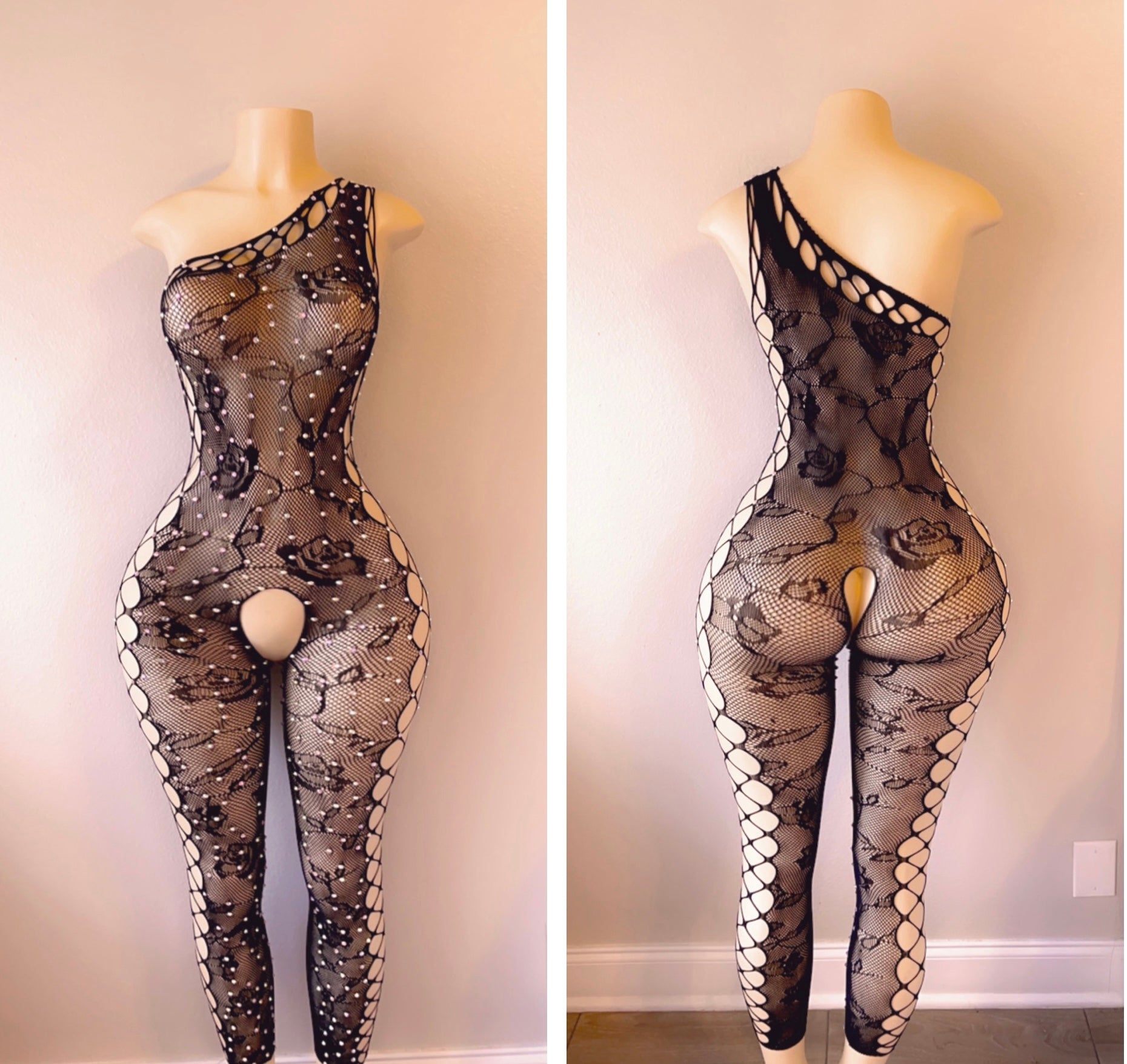 BLACK DIAMOND HALF SHOULDER FULL BODY NET ONE SIZE FITS MOST