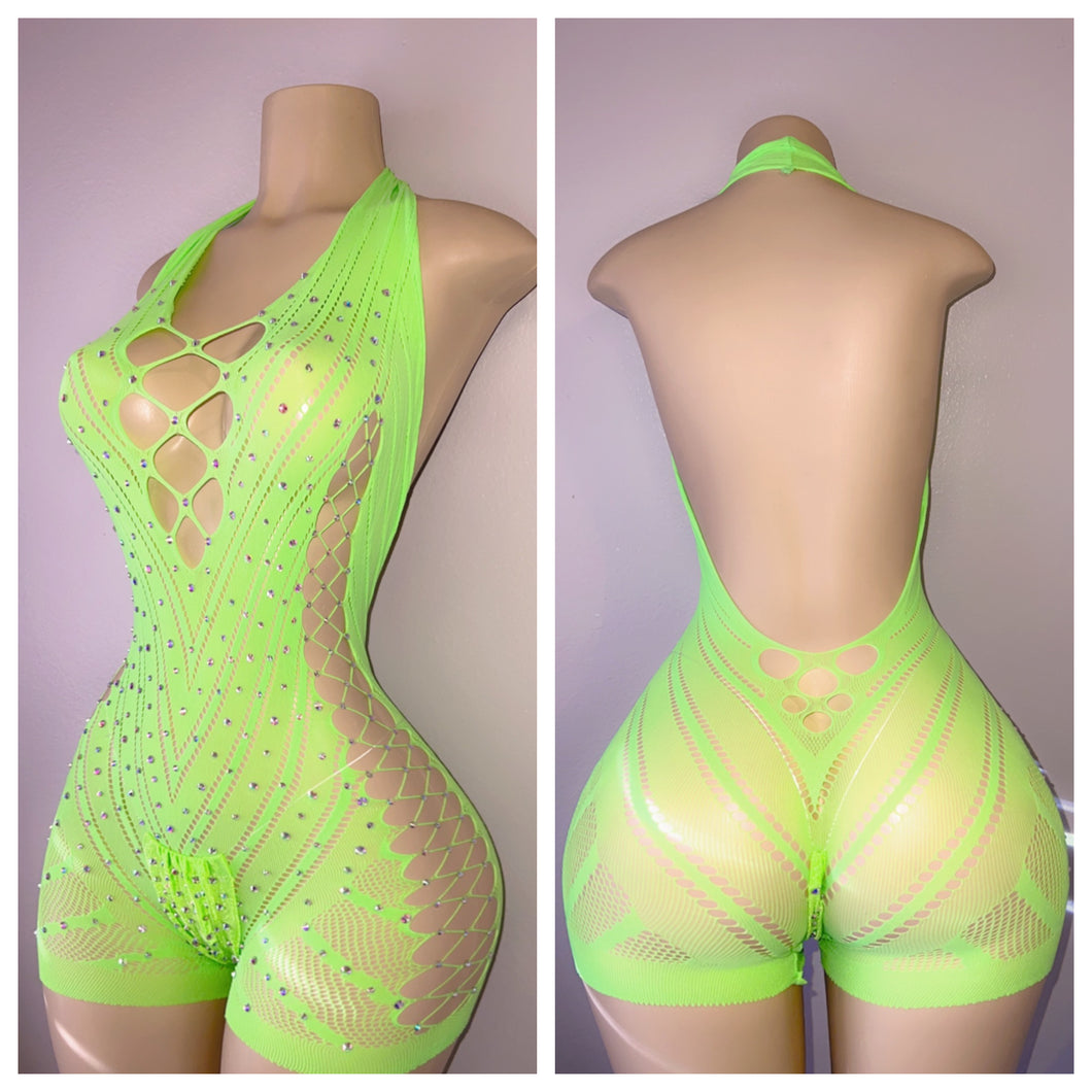 FISHNET ROMPER WITH MATCHING THONG