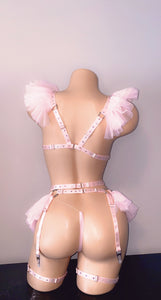 DIAMOND THREE PIECE LINGERIE GARTER SET