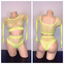 Load image into Gallery viewer, LONG SLEEVE DIAMOND TWO PIECE FISHNET FITS S-L