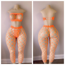 Load image into Gallery viewer, DIAMOND BANDEAU FISHNET LEGGING SET