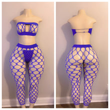 Load image into Gallery viewer, DIAMOND BANDEAU FISHNET LEGGING SET