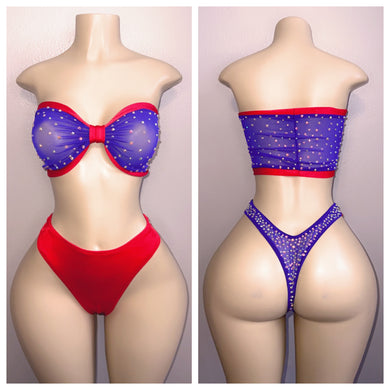 HAITIAN FLAG DAY TWO PIECE BANDEAU SET