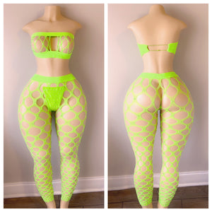 DIAMOND BANDEAU FISHNET LEGGING SET