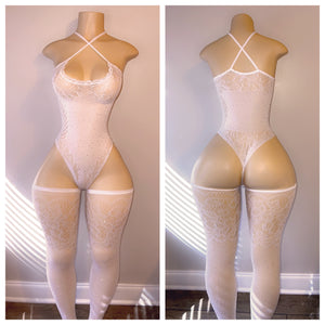 DIAMOND FISHNET ONE PIECE WITH MATCHING LEGGINGS