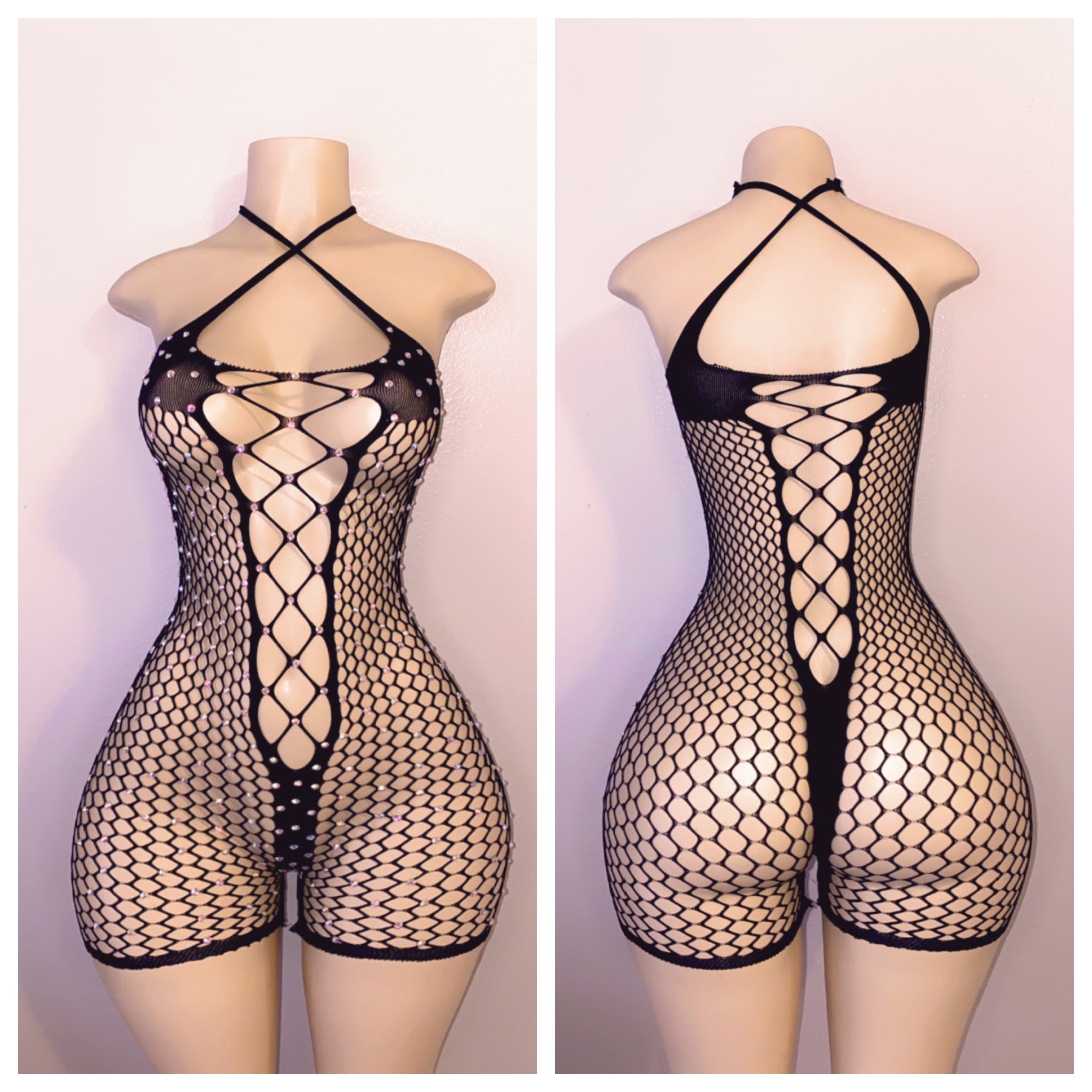 BLACK DIAMOND NET ONE PIECE ROMPER FITS S-L