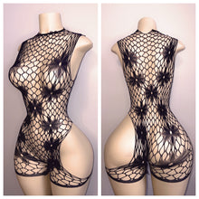 Load image into Gallery viewer, BLACK DIAMOND LACE ROMPER FITS S-XL