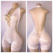 Load image into Gallery viewer, FISHNET ROMPER WITH MATCHING THONG